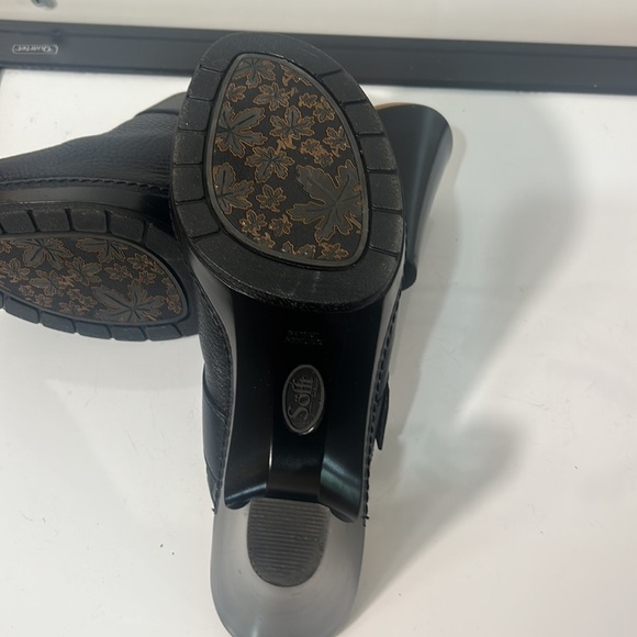 SOFFT BLACK LEATHER CLOGS MULE WITH SIDE BUCKLE IN SIZE 9.5 M - Picture 9 of 11